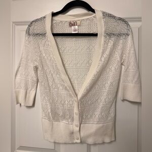 SO White Lace Knit Cardigan